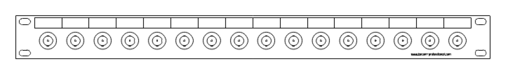 BNC-16-fach Patchpanel-1HE